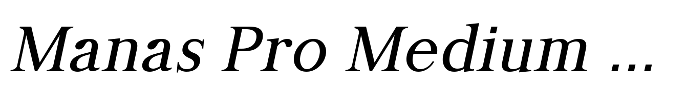 Manas Pro Medium Italic